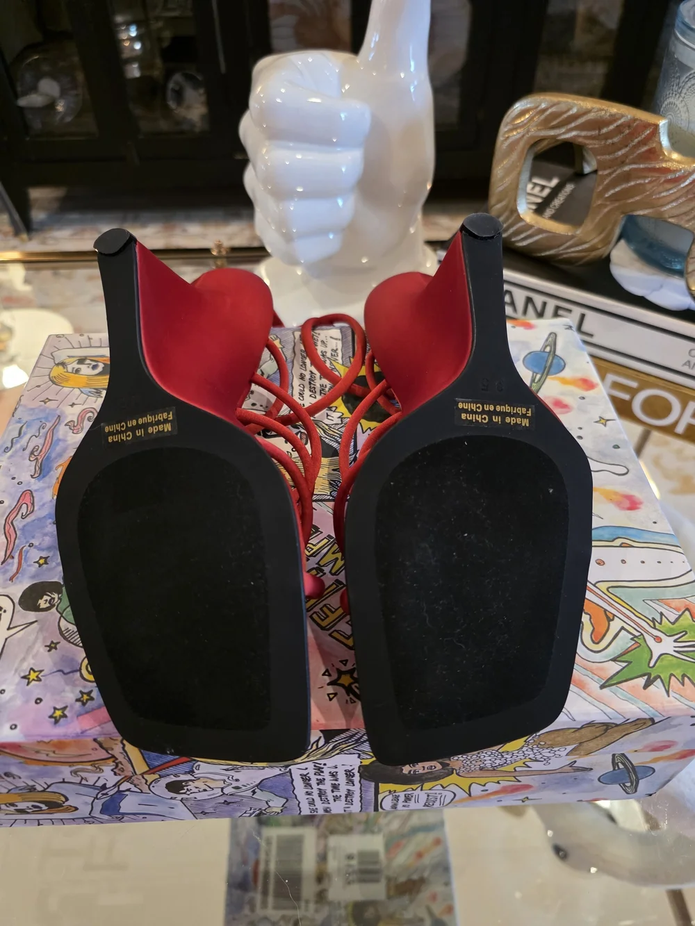 Jeffrey Campbell Red Strappy Wedge Sandals